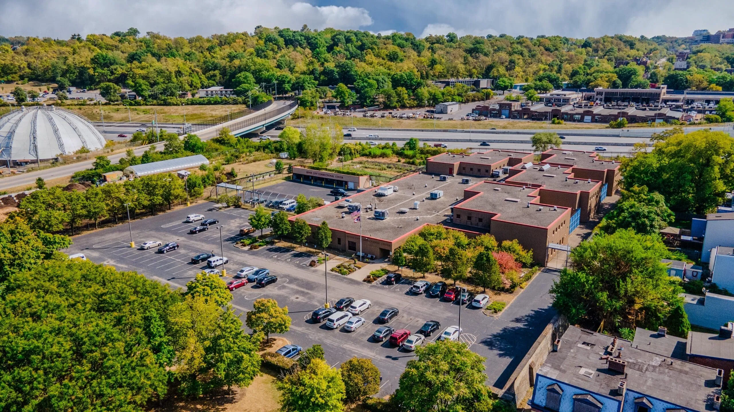 Aerial view of River City Correctional Center and Camp Washington